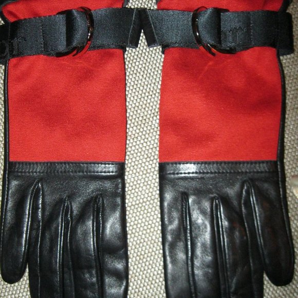 ❤️AMAZING! Gloves CHRISTIAN DIOR  Made in France Red Black LAMBSKIN /SPANDEX 6.5 - Picture 14 of 14
